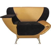 Интерьерное кресло Виктория Мебель Шарм р 363 (левый, искусственная кожа/ткань, желтый/черный)