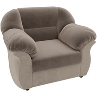 Интерьерное кресло Лига диванов Карнелла 105825 (велюр, коричневый/бежевый)