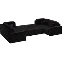 П-образный диван Mebelico Гермес-П 59331 (вельвет, черный)