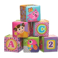 Набор игрушек для ванной Playgro Мягкие кубики 0184164 (розовый)