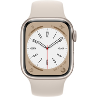 Умные часы Apple Watch Series 8 41 мм (алюминиевый корпус, звездный свет/звездный свет, спортивный силиконовый ремешок M/L)
