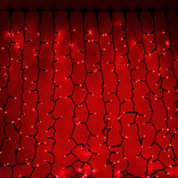 Световой дождь Luazon Занавес (каучук, 2x3 м, красный) [1080639]