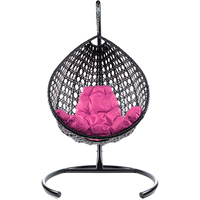 Подвесное кресло M-Group Капля Люкс 11030408 (черный ротанг/розовая подушка)