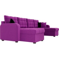 П-образный диван Лига диванов Ливерпуль 31469 (микровельвет, фиолетовый)