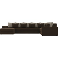 П-образный диван Mebelico Мэдисон-П 106855 (правый, коричневый/бежевый)