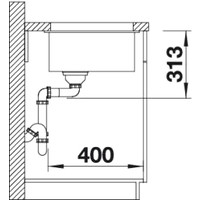 Кухонная мойка Blanco Subline 400-U (серый беж) [517433]