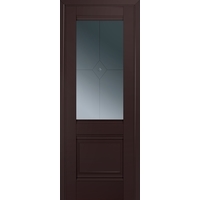 Межкомнатная дверь ProfilDoors Классика 2U L 90x200 (коричневый/графит с прозрачным фьюзингом)