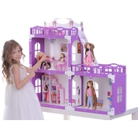 Кукольный домик Krasatoys Дом Анна с мебелью 000269 (белый/сиреневый)