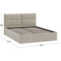 Кровать Трия Глосс универсальный тип 1 160x200 (микровелюр Jercy Cream)