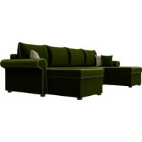 П-образный диван Лига диванов Милфорд 31568 (микровельвет, зеленый)