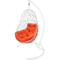 Подвесное кресло M-Group Овал 11140107 (белый ротанг/оранжевая подушка)