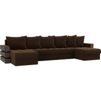 П-образный диван Лига диванов Венеция 100046 (микровельвет, коричневый)
