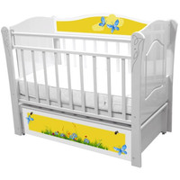 Классическая детская кроватка Влана Медвежонок желтый КрДП-52