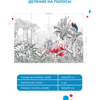 Фотообои ФабрикаФресок Контрастные фламинго и попугаи 284270 (400x270) в Барановичах