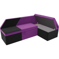 Угловой диван Mebelico Дуглас 106911 (левый, фиолетовый/черный)
