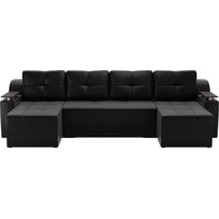 П-образный диван Лига диванов Сенатор 28921 (экокожа, черный)