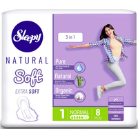 Прокладки гигиенические Sleepy Natural Soft Extra Soft 3 в 1 Normal (8 шт)