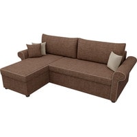 Угловой диван Лига диванов Милфорд 29055 (левый, рогожка, коричневый)