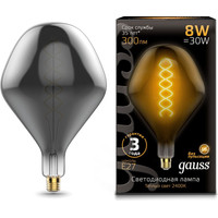 Светодиодная лампочка Gauss Filament SD160 E27 8W 300lm 2400K gray flexible LED 163802008