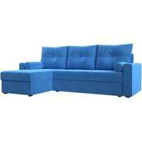 Угловой диван Mio Tesoro Верона лайт левый (велюр, голубой)