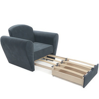 Кресло-кровать Мебель-АРС Квартет (велюр, серо-синий HB-178 26)
