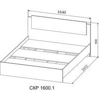 Кровать ДСВ Софи СКР 1600.1 200x160 (дуб сонома)