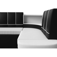 Угловой диван Лига диванов Тефида 114229 (экокожа, белый/черный) в Витебске