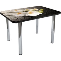 Кухонный стол Solt №20 120x80 (кромка черная/ноги хром)