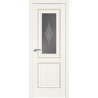 Межкомнатная дверь ProfilDoors 28U L 60x200 (дарквайт/стекло кристалл графит/золото)