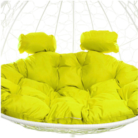 Подвесное кресло M-Group Для двоих 11450111 (белый ротанг/желтая подушка)