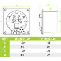Осевой вентилятор airRoxy dRim 100HS-C163
