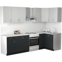 Готовая кухня S-Company Клео лайт 1.2x2.2 правая (антрацит/стальной серый)