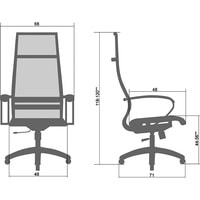 Кресло Metta SK-1-BK Комплект 7, Ch ов/сечен (резиновые ролики, лайм)