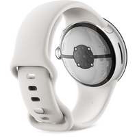Умные часы Google Pixel Watch 2 LTE (глянцевый серебристый/фарфор, спортивный силиконовый ремешок)