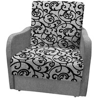 Кресло-кровать Асмана Виктория-1 (рогожка завиток черный/рогожка серый)
