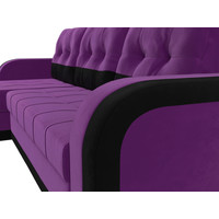 Угловой диван Лига диванов Марсель 29543 (правый, микровельвет, фиолетовый/черный)