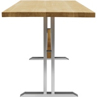 Кухонный стол Buro7 Двутавр 180 (классика, дуб натуральный/серебро)