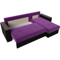 Угловой диван Лига диванов Дубай лайт правый 114180 (микровельвет фиолетовый/черный)