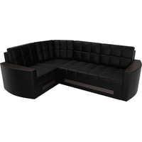 Угловой диван Лига диванов Белла 28206 (левый, экокожа, черный)
