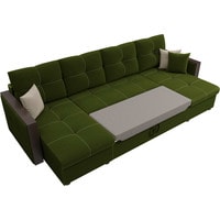П-образный диван Лига диванов Валенсия 31443 (микровельвет, зеленый)