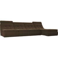 Модульный диван Лига диванов Холидей люкс 105565 (микровельвет, коричневый)