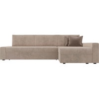 Угловой диван Лига диванов Версаль 105815 (правый, велюр, бежевый/коричневый)