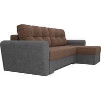 Угловой диван Лига диванов Амстердам 35185 (правый, рогожка, коричневый/серый)