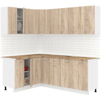 Готовая кухня Кортекс-мебель Корнелия Лира 1.5x2.1 (дуб сонома/мадрид)