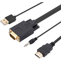 Кабель USBTOP HDMI - VGA - 3.5 mm - USB Type-A (1.8 м, черный)