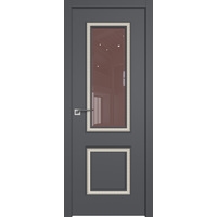 Межкомнатная дверь ProfilDoors 63SMK (серый матовый, стекло какао, белая патина)