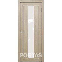 Межкомнатная дверь Portas S25 60x200 (лиственница крем, стекло lacobel белый лак)