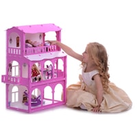 Кукольный домик Krasatoys Дом Бриджит с мебелью 000285 (белый/розовый)