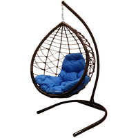 Подвесное кресло M-Group Капля Лори 11530210 (коричневый ротанг/синяя подушка)