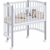 Приставная детская кроватка Polini Kids Simple 105 (белый/серый)